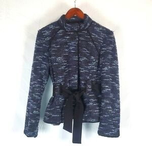 NWT‎ Sandro Sportswear Clue Combo Tweed Jacket With Waist Tie